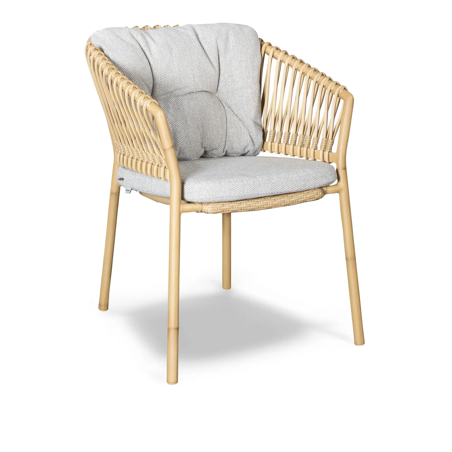 Cane-Line - Ocean Aluminium Cane Line Weave / Wove Light Brown Cushions - Matstolar utomhus - Cane-line Design Team - Brun - Metall/Syntetiskt