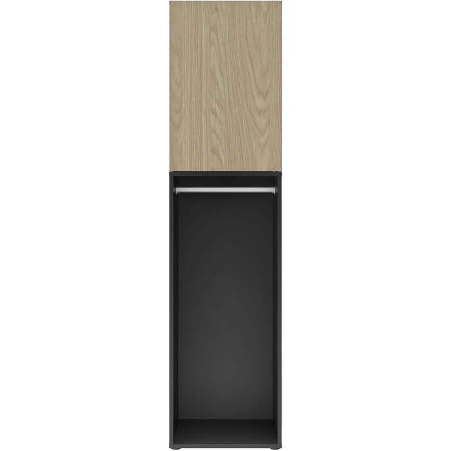Kleiderschrank Natty schwarz/Eiche Holzwerkstoff B 50 cm