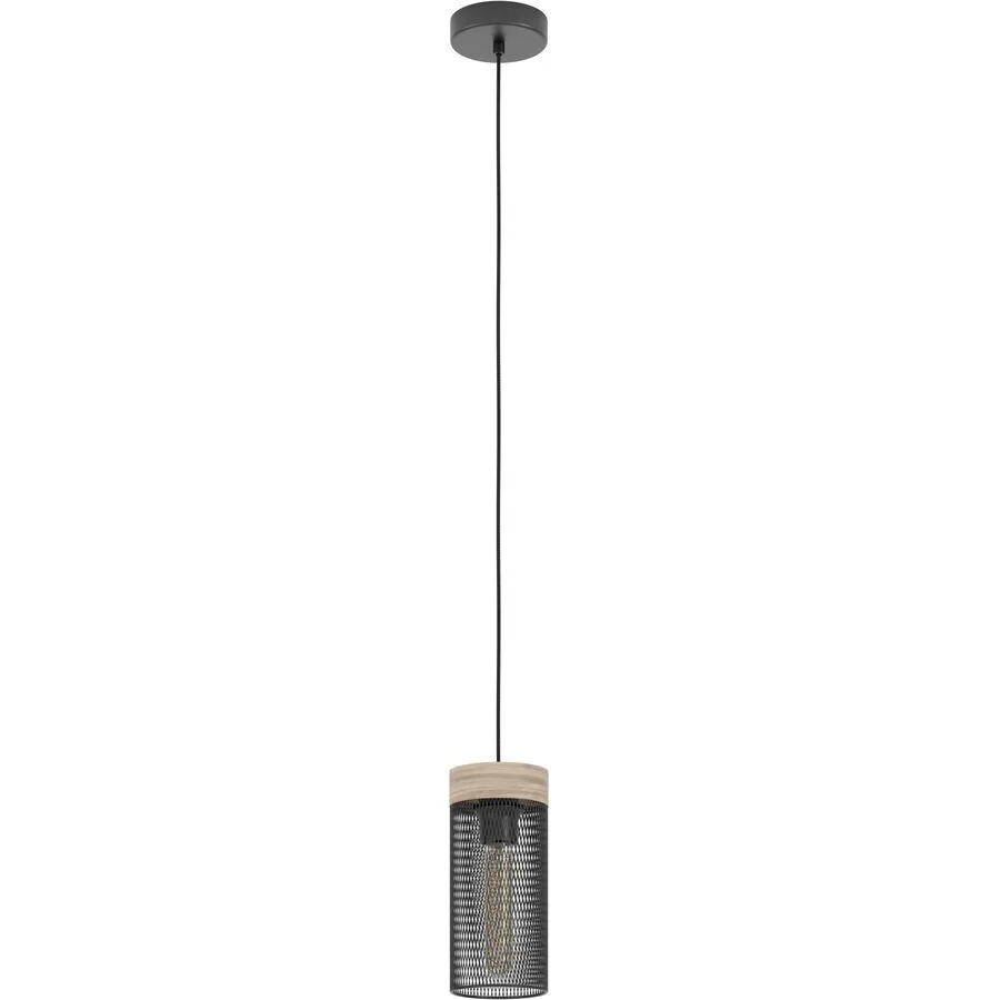 Eglo Pendellampe Kilnsdale Braun/Schwarz Stahl/Holz 11 cm 110 cm - Material: Holz/Stahl