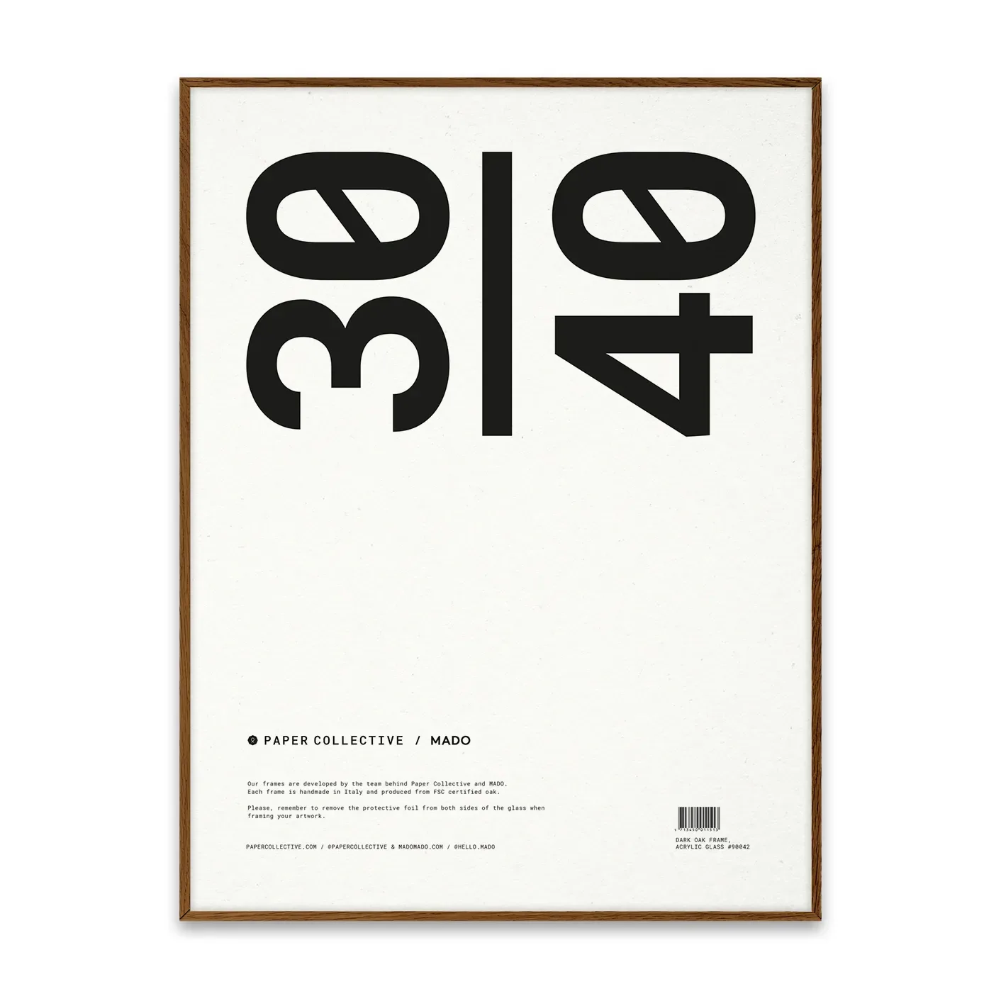 Paper Collective Paper Collective BilderBilderrahmen Plexiglas-dunkle Eiche 30 x 40cm