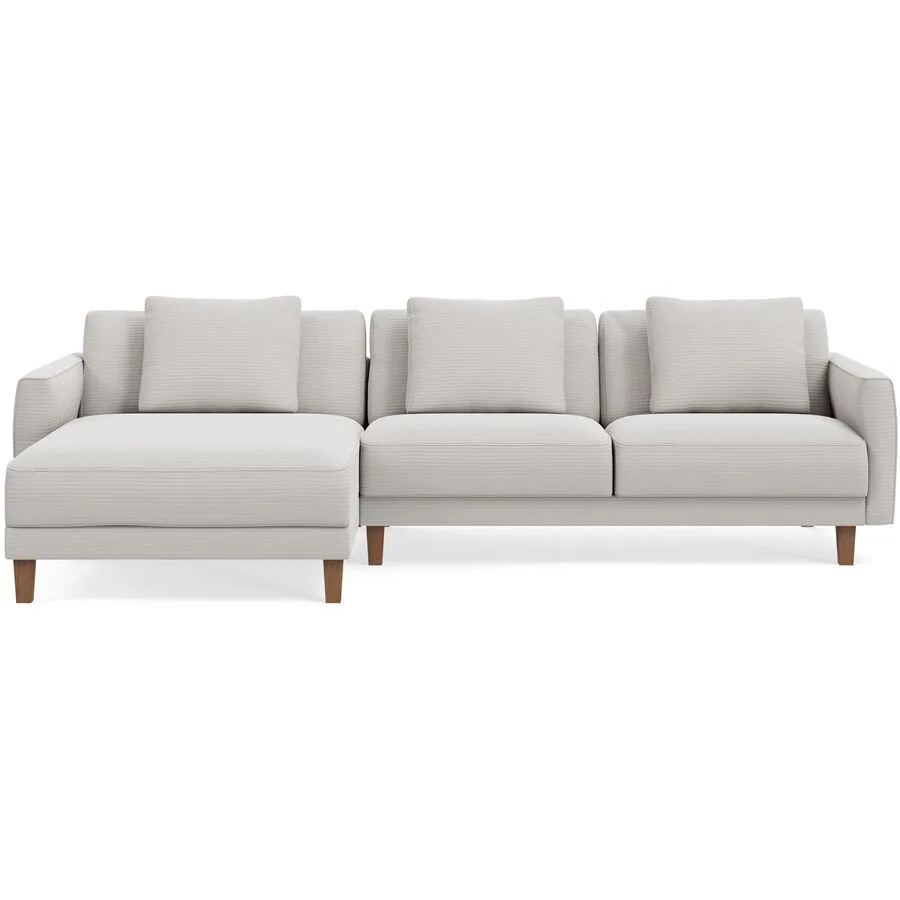 Ecksofa Avena Variabel Stoff/Holzfuss walnuss white B 278 T 163 cm - Möbel Konfigurator: Traummöbel individuell zusammenstellen