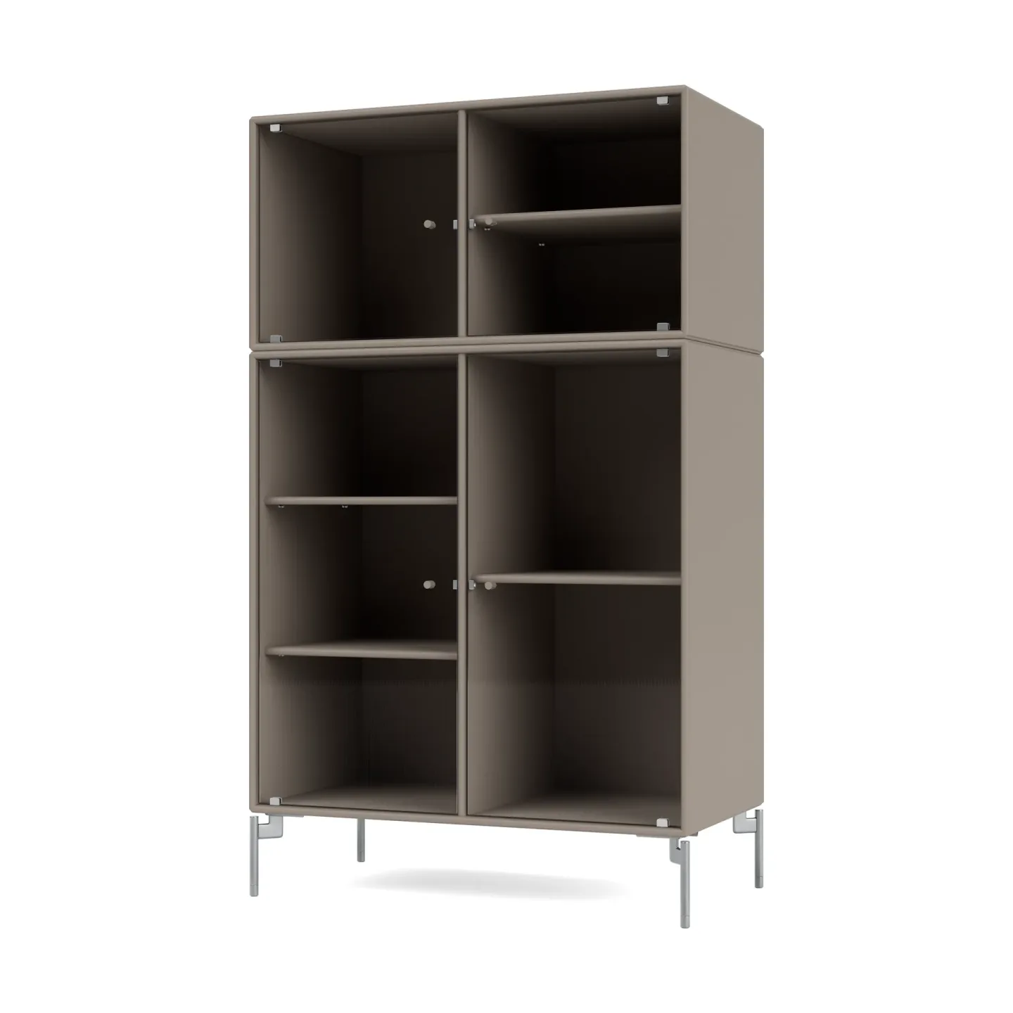 Montana Ripple III Vitrinenschrank 69,6x117,6x38 cm Truffle-Beine chrome