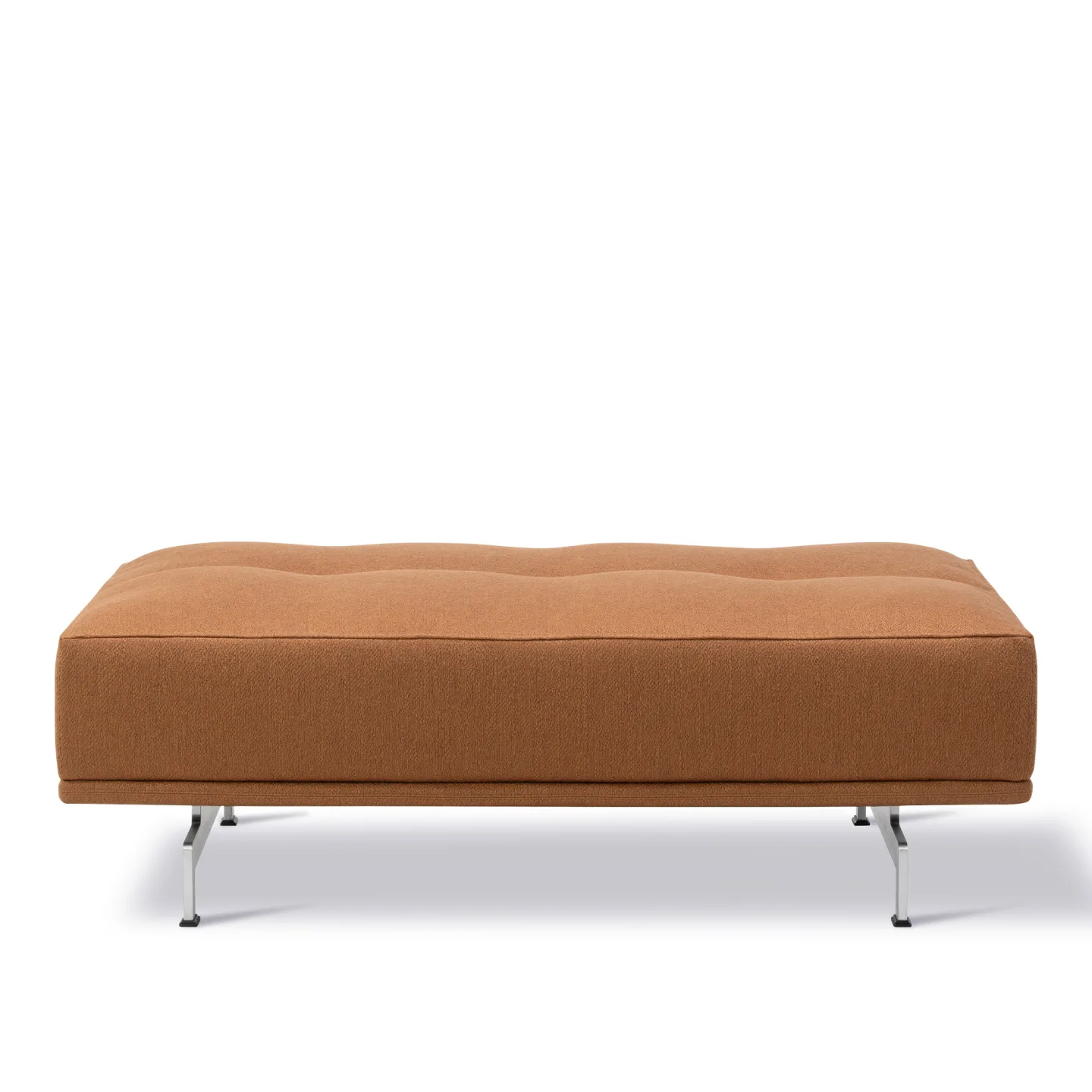 Fredericia Furniture - Delphi Ottoman, 120x85 cm Terracotta - Keiga 362, Brushed aluminium - Fotpallar - Hannes Wettstein - Orange