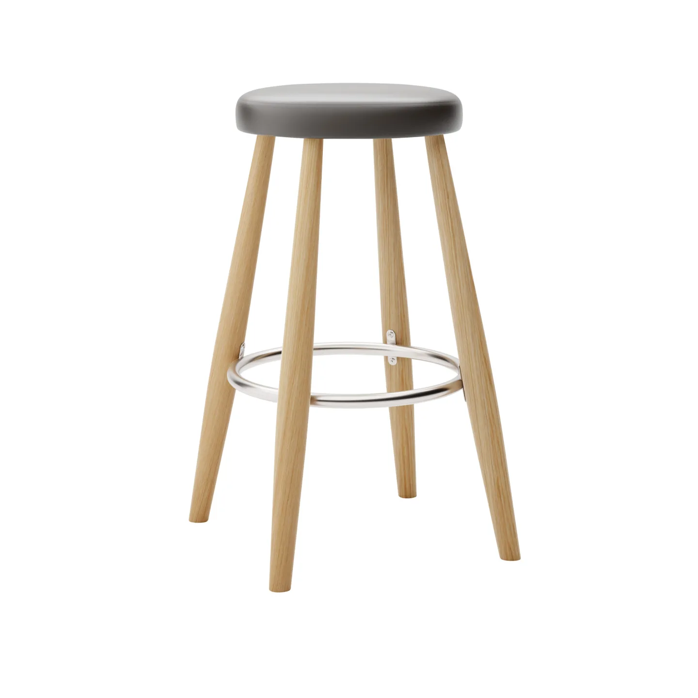 Carl Hansen - CH58 Low Stool, Oljad Ek, Lädergrupp B Thor - 377 - Barstolar - Hans J. Wegner - Träfärgad - Läder/Metall/Trä