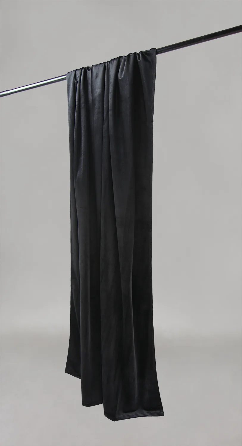 Gardiner - Fløyelsgardiner Marlyn (svart) (Størrelse: 130 x 250 cm)