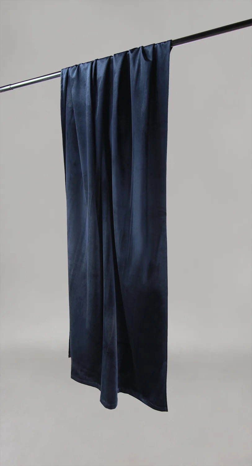 Gardiner - Fløyelsgardiner Marlyn (navy) (Størrelse: 130 x 250 cm)