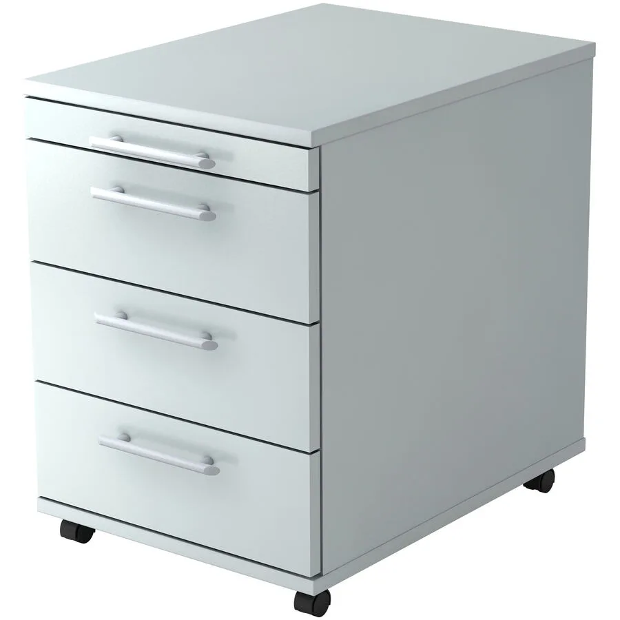 Rollcontainer Office grau/Aluminium gebürstet Holzwerkstoff B 42.8 H 59 cm