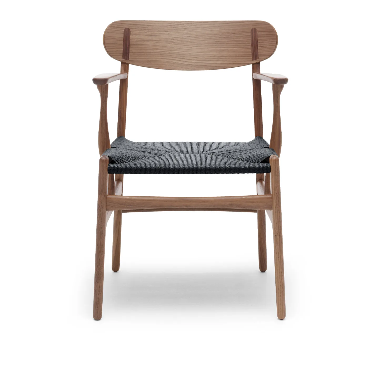 Carl Hansen - CH26, Oljad Valnöt, Svartflätat papperssnöre - Matstolar - Hans J. Wegner - Träfärgad - Trä