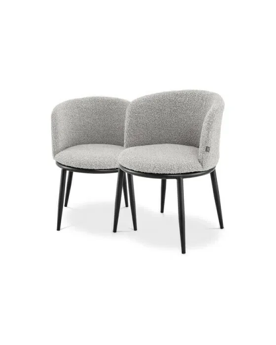 Filmore Dining Chairs Bouclé Grey 2-pack