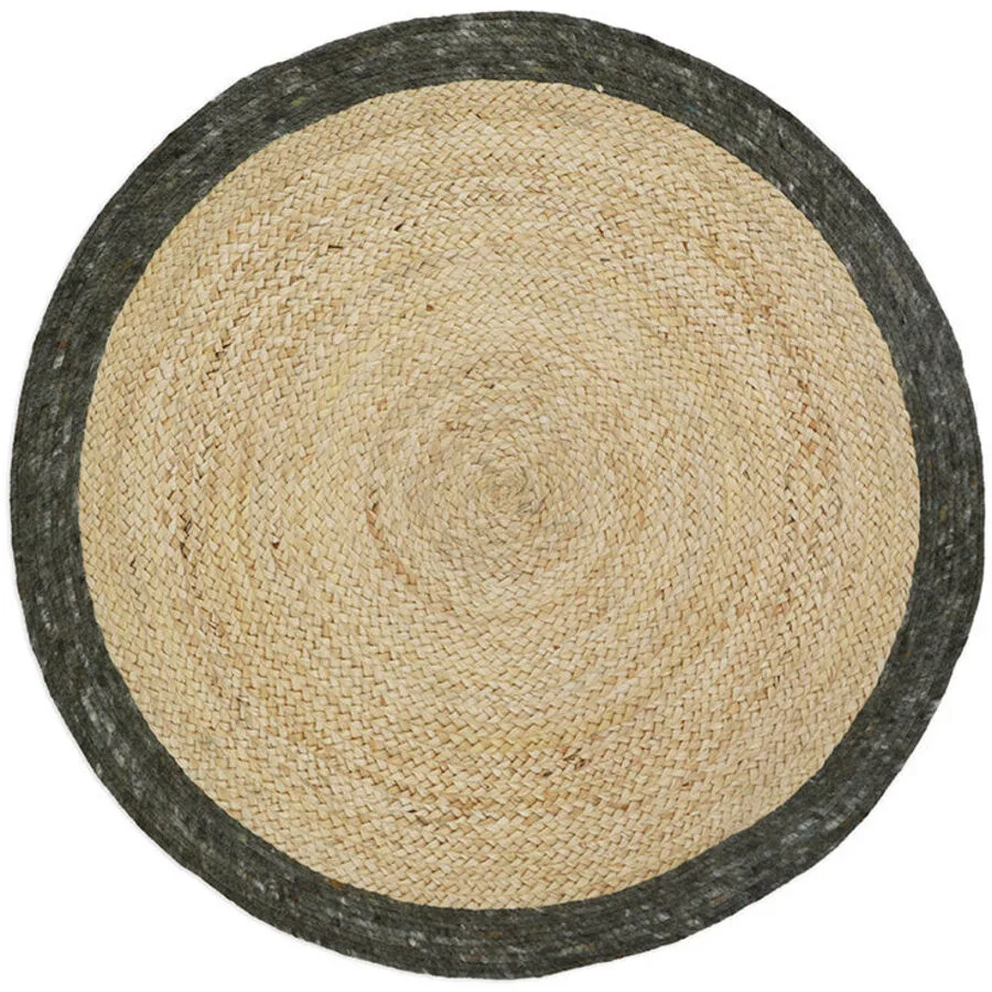 Teppich Josephina olive Gefleckt/Meliert Jute/Baumwolle 110 x 110 cm