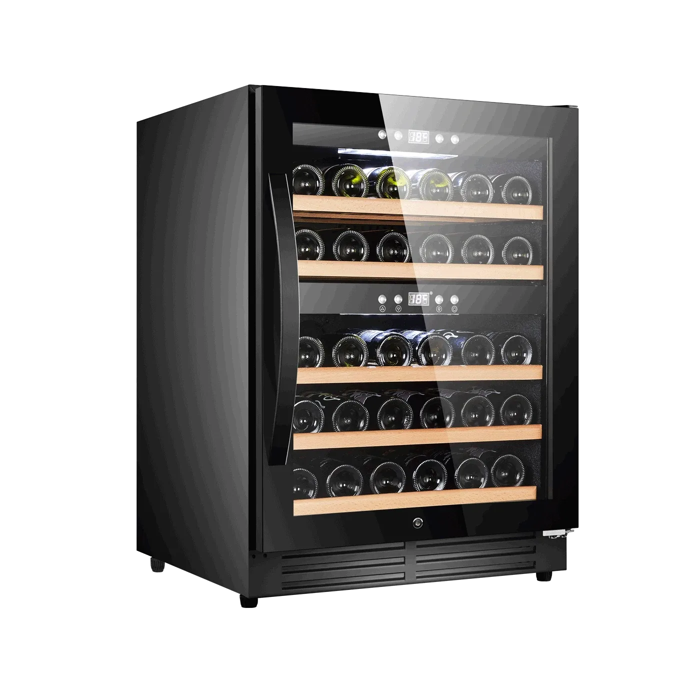 Einbau-Weinkühlschrank 60 cm - Cavin Scandinavian Collection 40 Fullglass Black, abschließbare Tür, schwarz, 2 Temperaturzonen