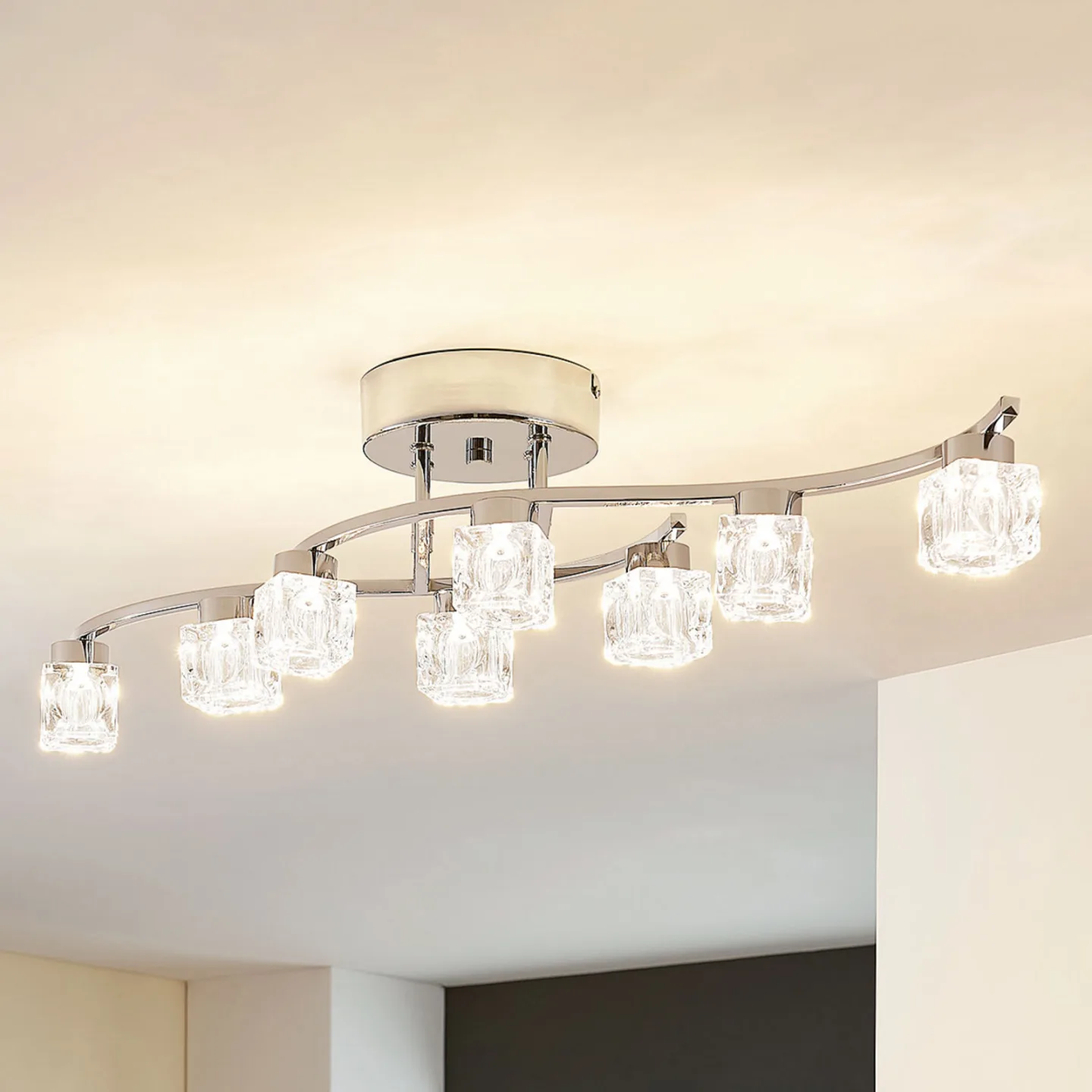 Yaro LED Deckenleuchte Clear/Chrome - Lindby - Wohnzimmer - Modern - Metall - Mehrflammig