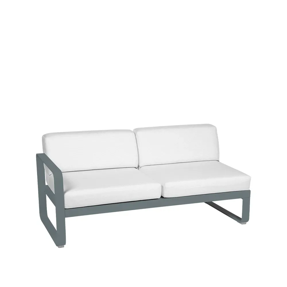Fermob Bellevie Left modulsoffa 2-sits Storm grey (grå), off-white dyna
