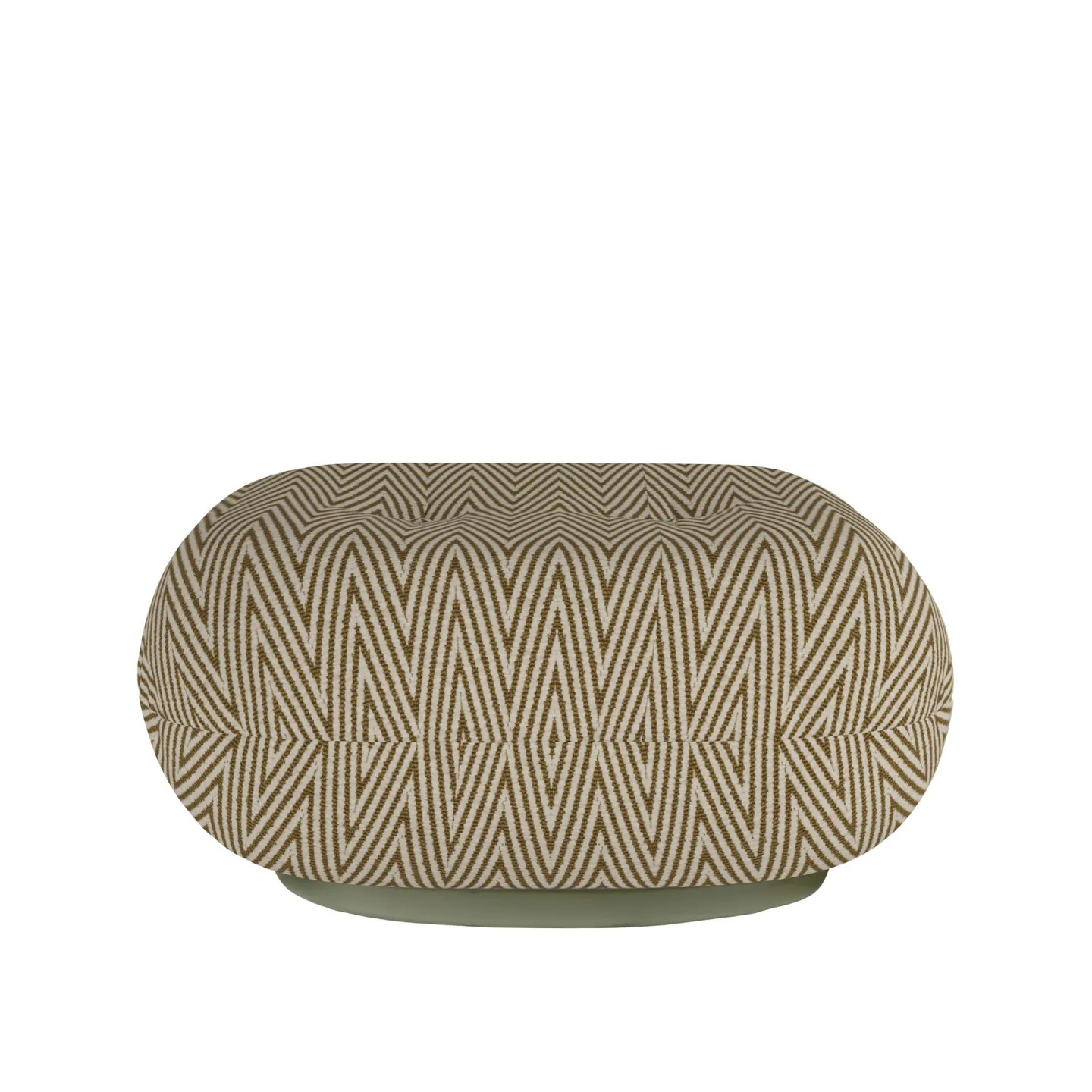 Gubi - Pacha Outdoor Ottoman - Fully Upholstered, Swivel, PG. D Dedar, Chevron Special outdoor 034 - Utomhuspallar och puffar - Pierre Paulin - Beige - Plast