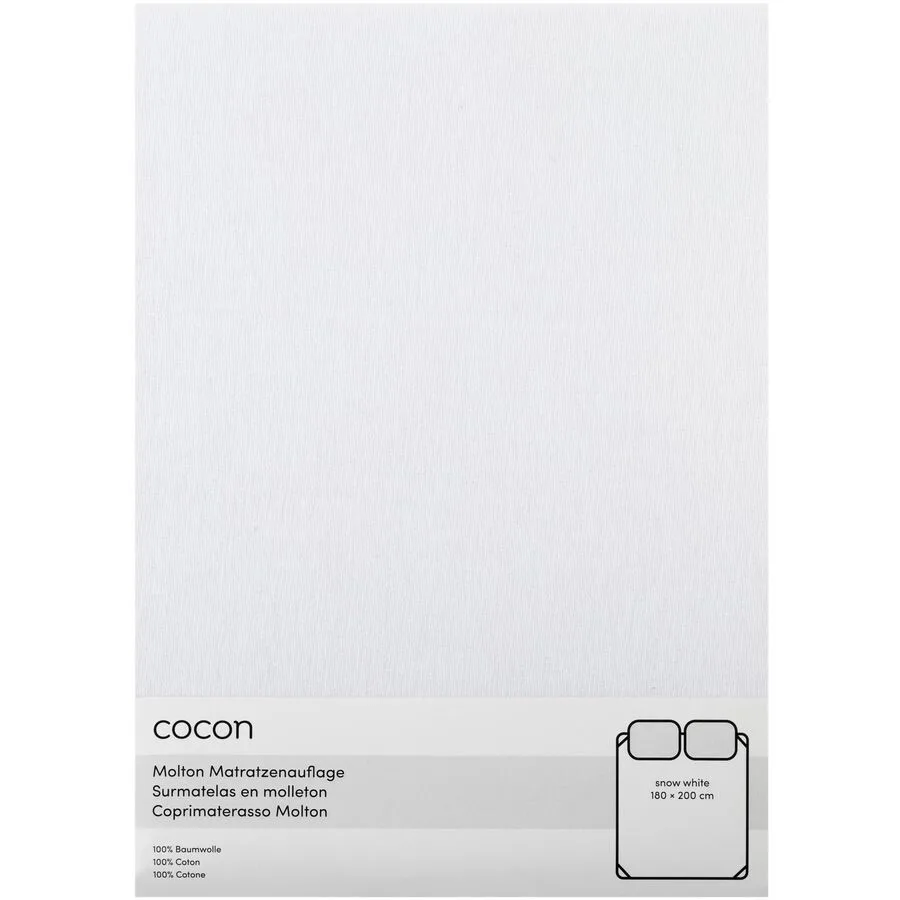Topper COCON Weiss Baumwolle 180 x 200 cm