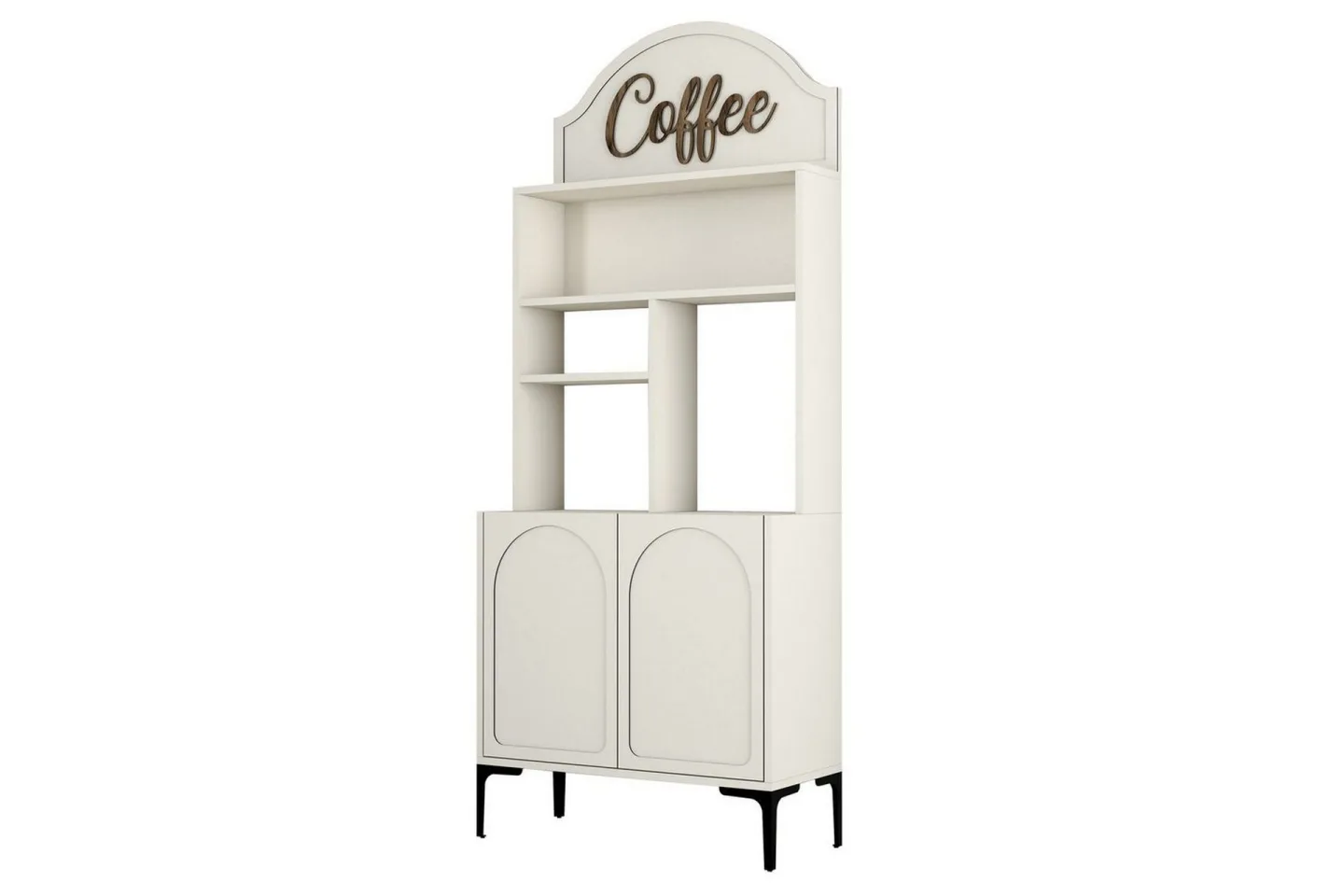 Kaffebarskåp Hazim Två Grädde / Svart - Grädde / Svart