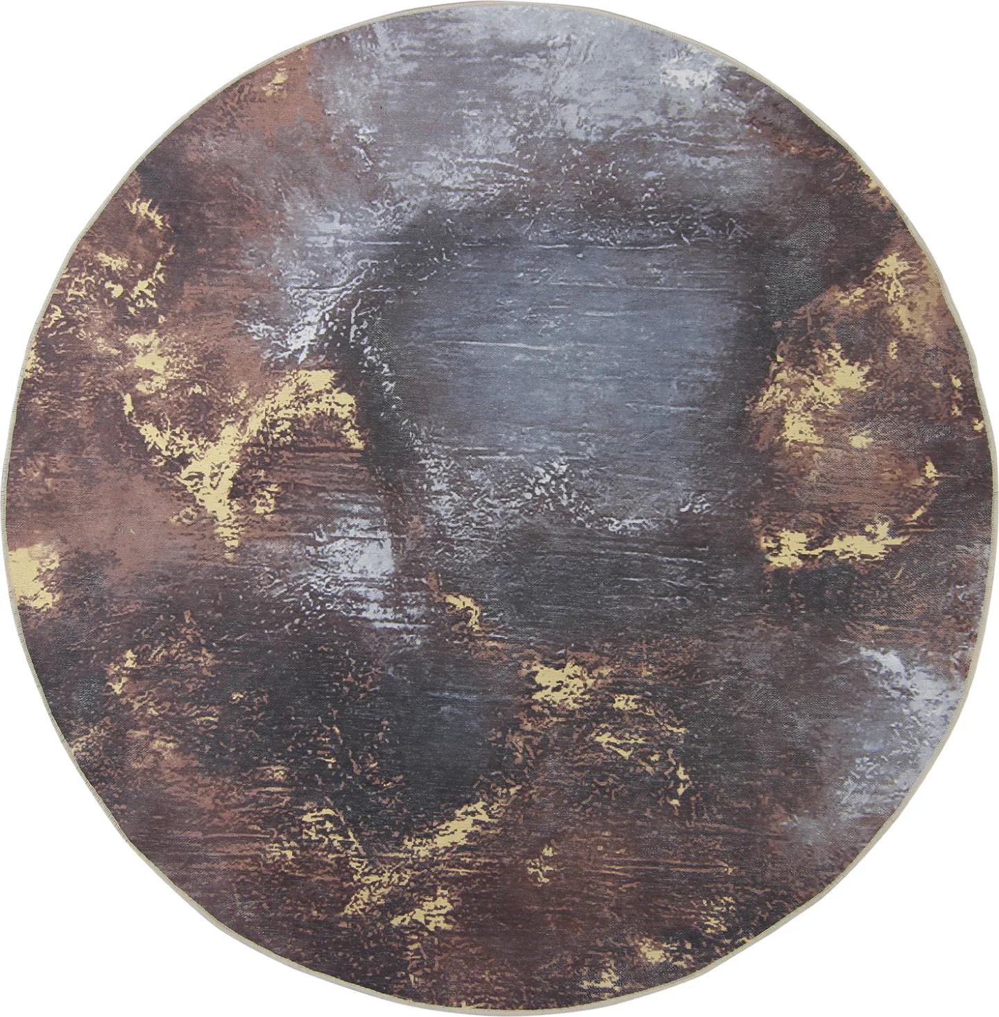 Rundt teppe - Sanza (grå/multi) (Størrelse: Ø 180 cm)