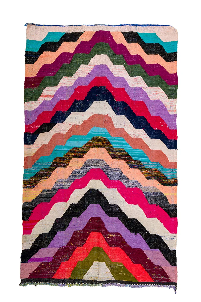 Marokkansk Boucherouite-teppe 145 x 235 cm (Størrelse: 145 x 235 cm)