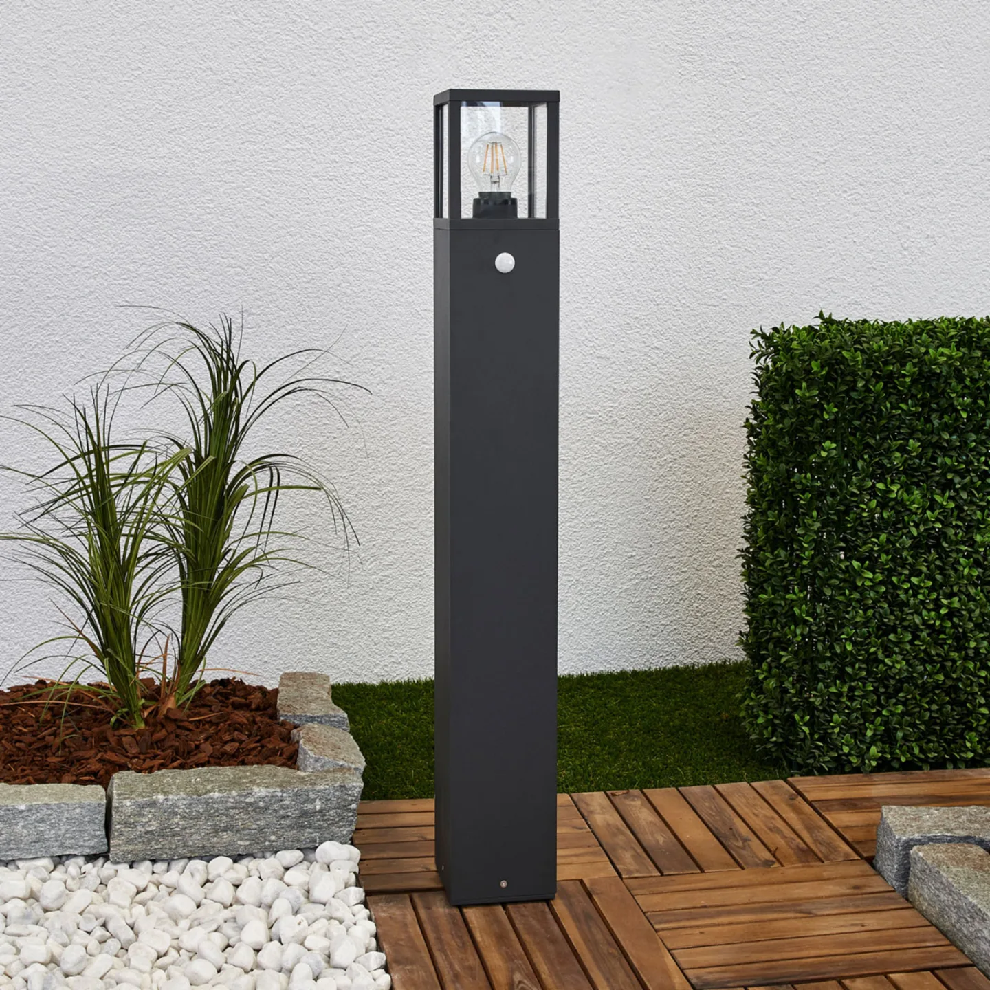 Klemens High Udendørs Havelampe IP54 w/Sensor Graphite - Lucande - Terrasse - Moderne - Aluminium - Med én lyskilde