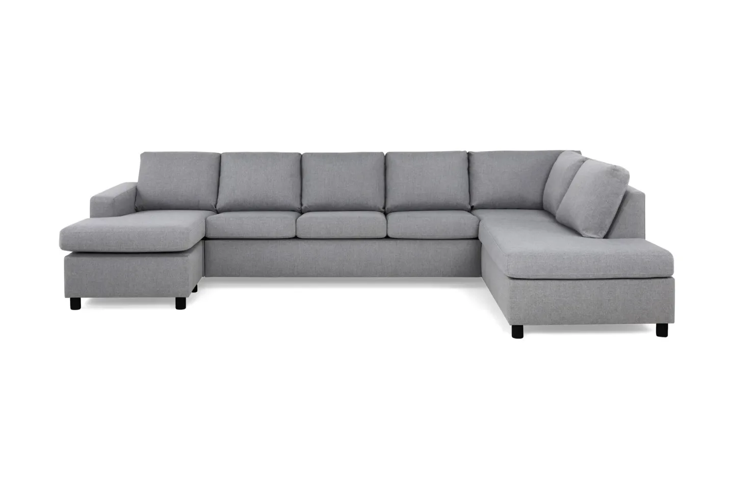 Crazy 5-sits Högervänd U-formad X-Large Soffa med Divan och Schäslong i Tyg - Grå
