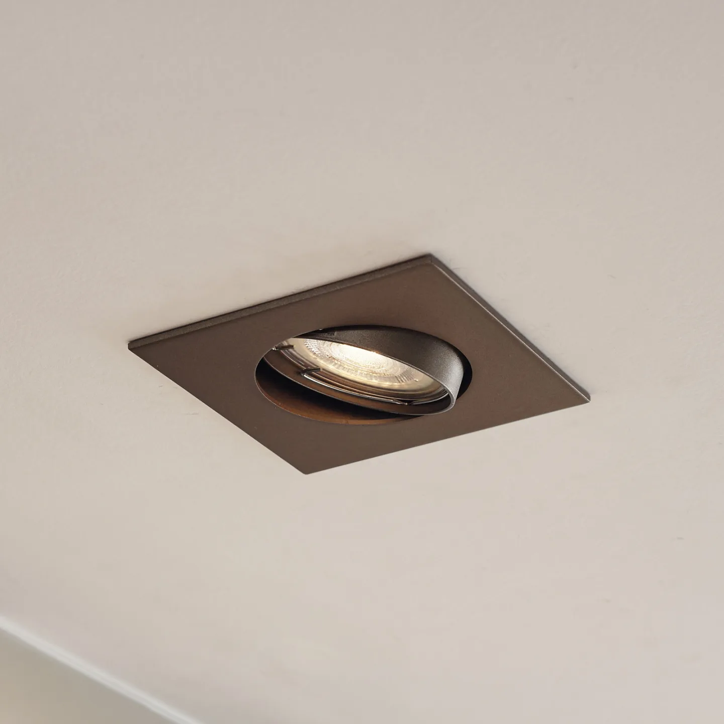 Fibur Einbauleuchte, bronze matt, 9 cm, GU10 - Prios - Wohnzimmer - Modern - Metall - Eckig