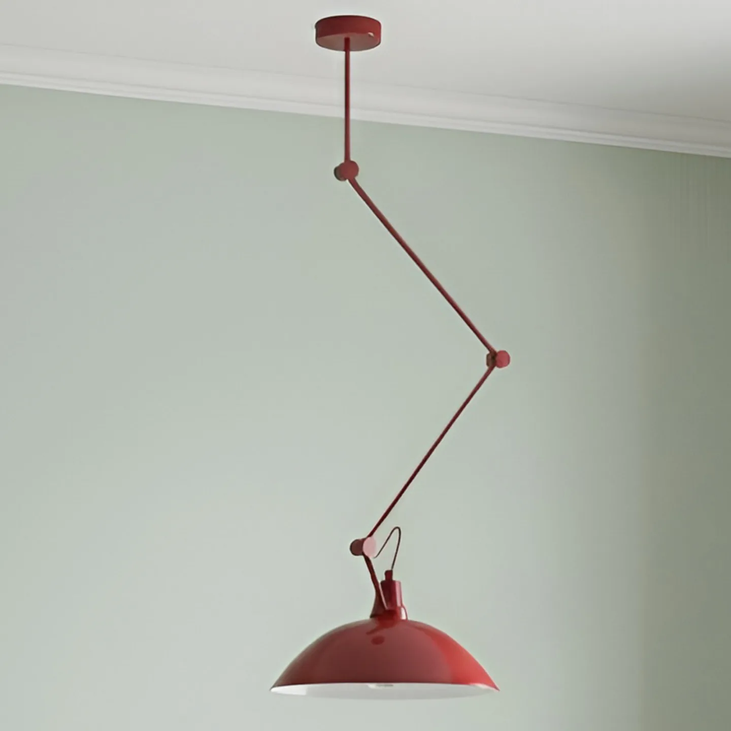 Melos Hängeleuchte, rot, Ø 36 cm, Metall - Aldex - Wohnzimmer - Skandinavisch - Einflammig