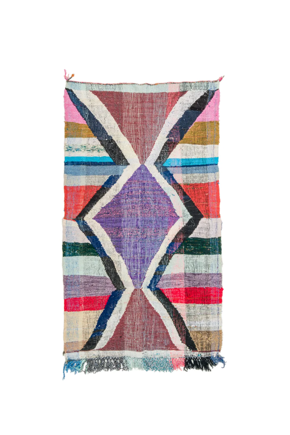 Marokkansk Boucherouite-teppe 125 x 210 cm (Størrelse: 125 x 210 cm)