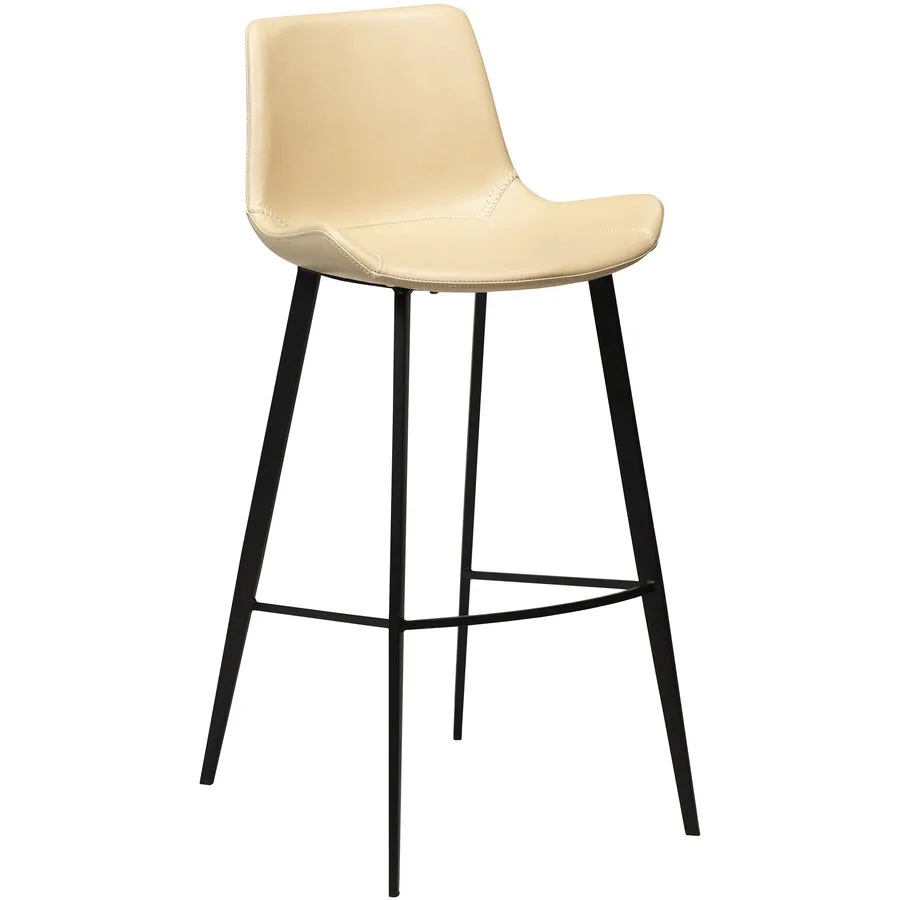 DAN-FORM Barhocker 2er-Set Hype beige/schwarz Kunstleder, Metall H 101 cm
