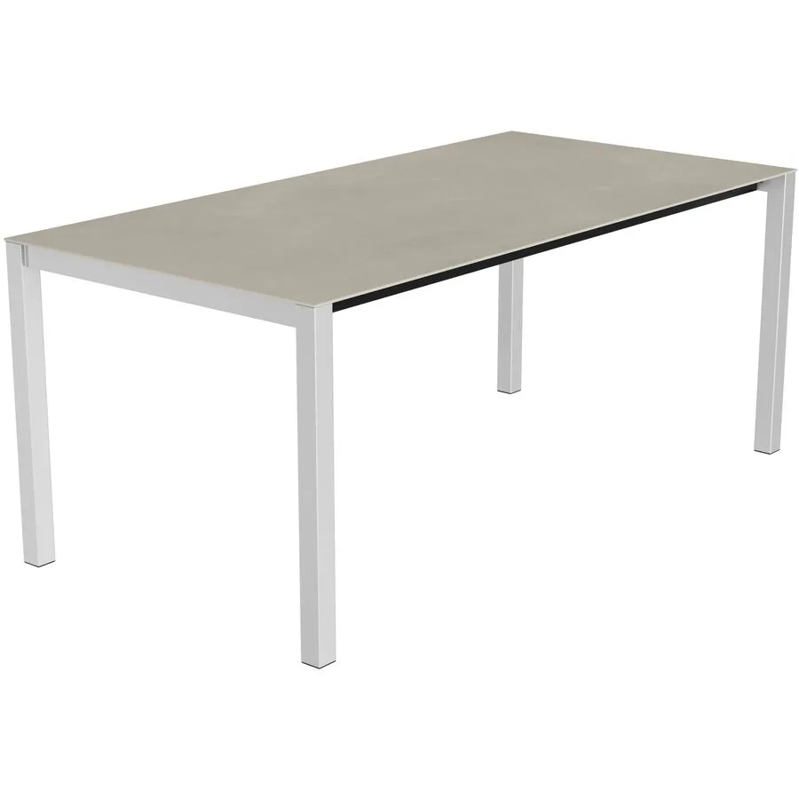 Gartentisch ausziehbar Campo Grande Edelstahl gebürstet / Grigio Keramik/Edelstahl B 180 T 90 cm - Möbel Konfigurator: Traummöbel individuell
