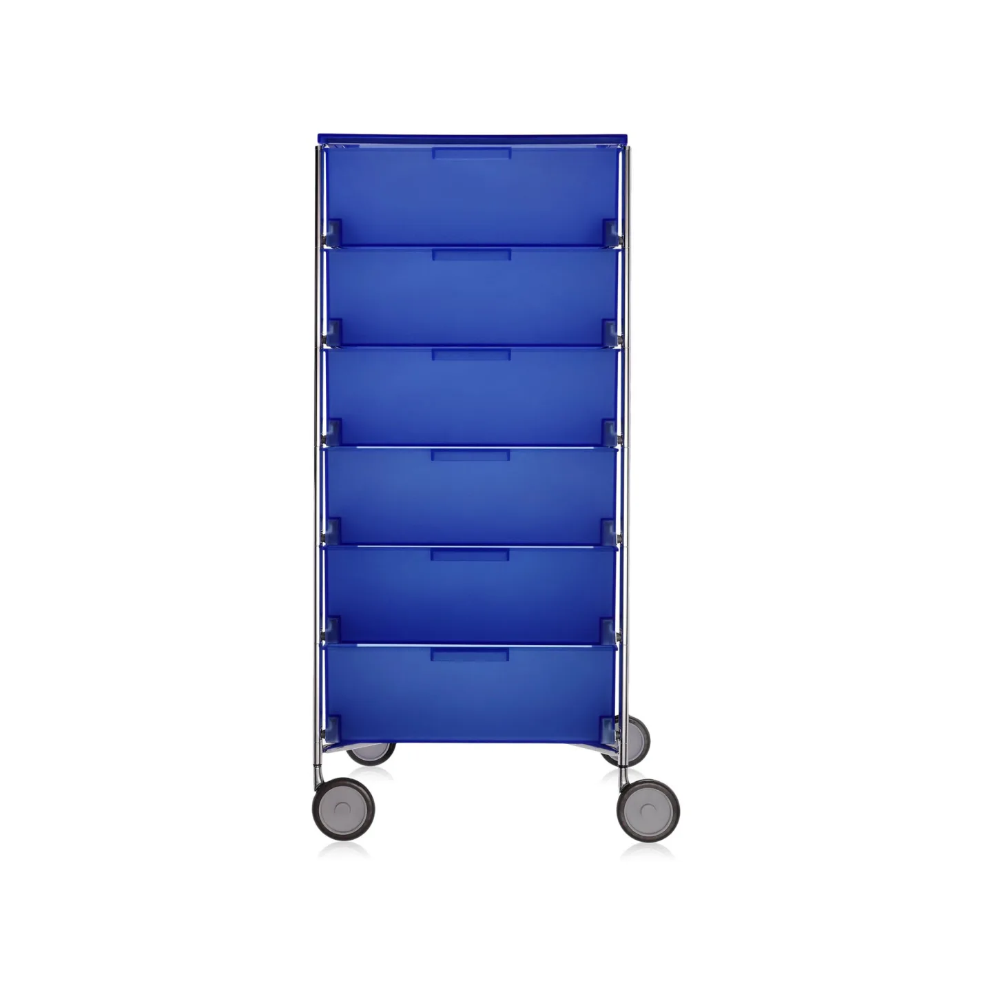 Kartell - Mobil 6 Drawers with Wheels Cobalt Blue - Hurtsar - Atonio Citterio,Oliver Löw - Blå - Metall/Plast