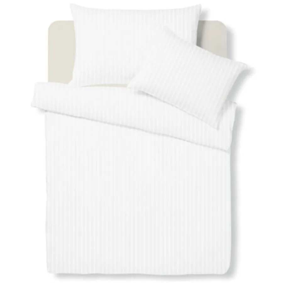 Living Home Bettwäschegarnitur Bio Organic white Baumwolle 160 x 210 50 x 70 cm - Material: Bio Baumwolle