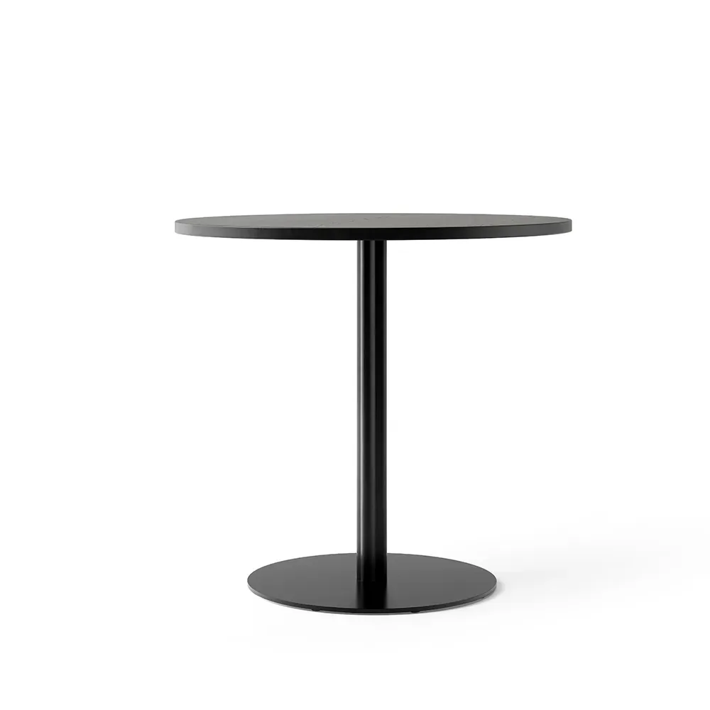 Audo Copenhagen Harbour Column Esstisch Oak black-Schwarzes Gestell, Ø80 cm
