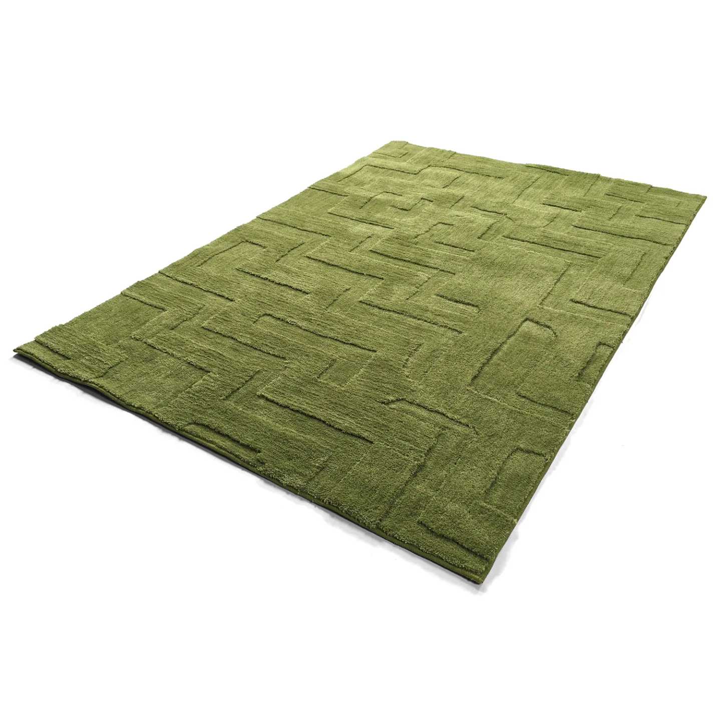 Ryetepper - Tripoli (mosegrønn) (Størrelse: 160 x 230 cm)