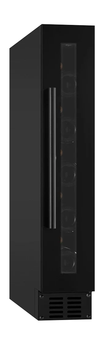 Einbau-Weinkühlschrank 15 cm breit - mQuvée WineCave 700 15S Anthracite Black - schwarzer Weinkühlschrank