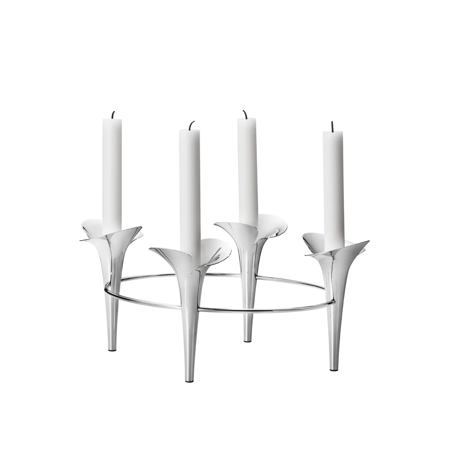 Georg Jensen - Bloom Botanica Taper Candleholder, 4 Candles, SS - Ljusstakar - Helle Damkjær - Silver - Metall
