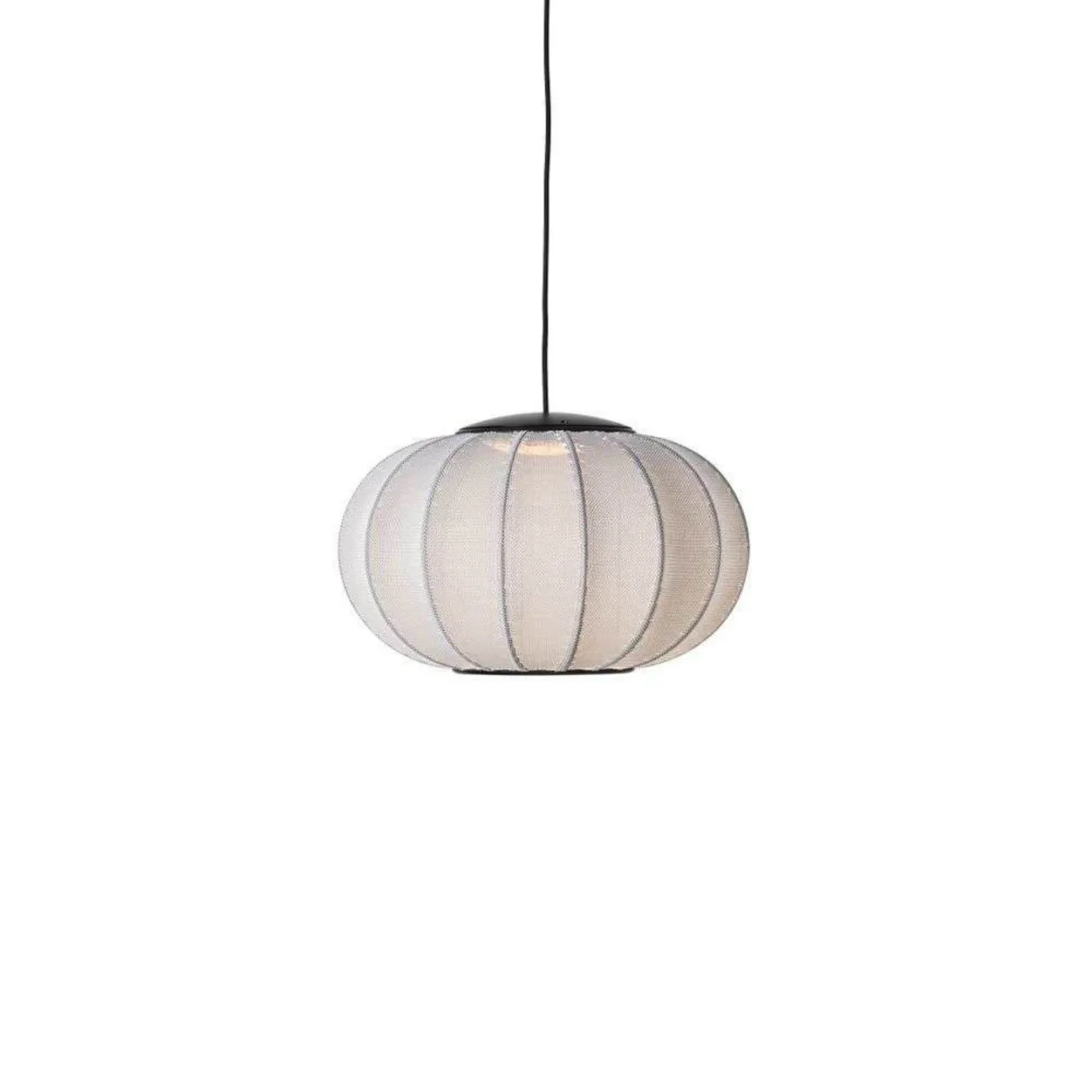 Knit-Wit 45 Oval LED Pendelleuchte Silver - Made By Hand - Schlafzimmer - Stoff / Textil