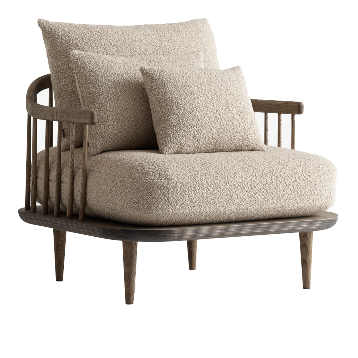 &Tradition - Fly SC1 Lounge Chair Karakorum 003/Smoked Oiled Oak - Fåtöljer - Space Copenhagen - Trä/Textilmaterial