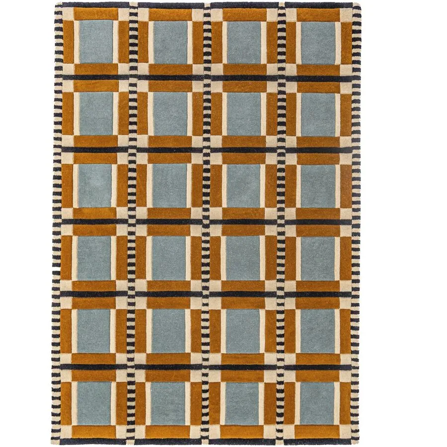 Teppich Quenara MEHRFARBIG Kacheln 100% WOLLE 140 x 200 cm
