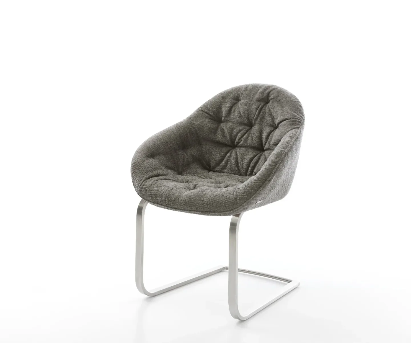 Freischwinger Gaio-Flex Bouclé Soft Schlamm Freischwinger flach Edelstahl