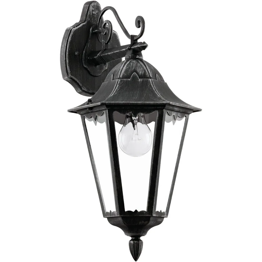 Eglo Wandlampe aussen Navedo Schwarz/Silber Aluminium 47.5 cm - Material: Aluguss