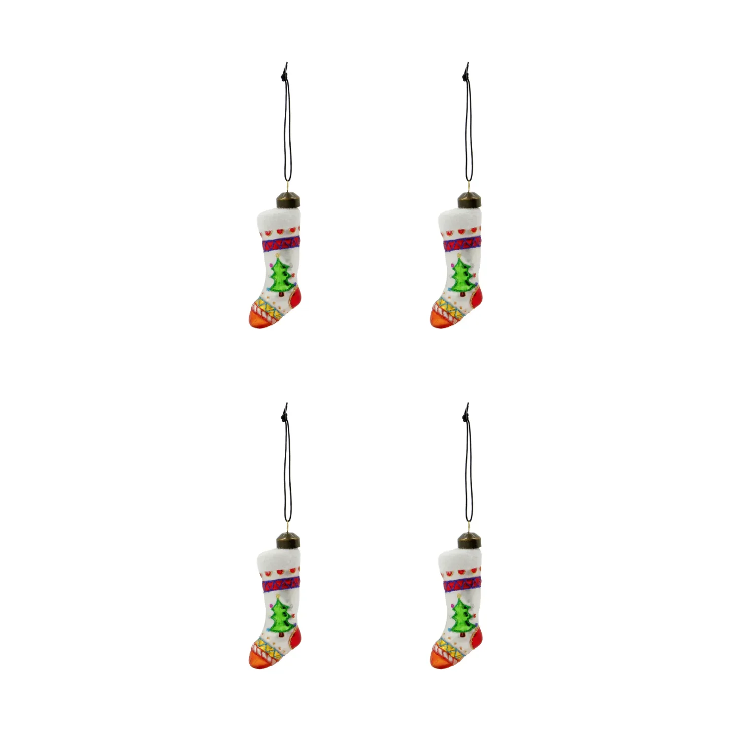 House Doctor Stok julstrumpa julhänge 4-pack Röd, vit