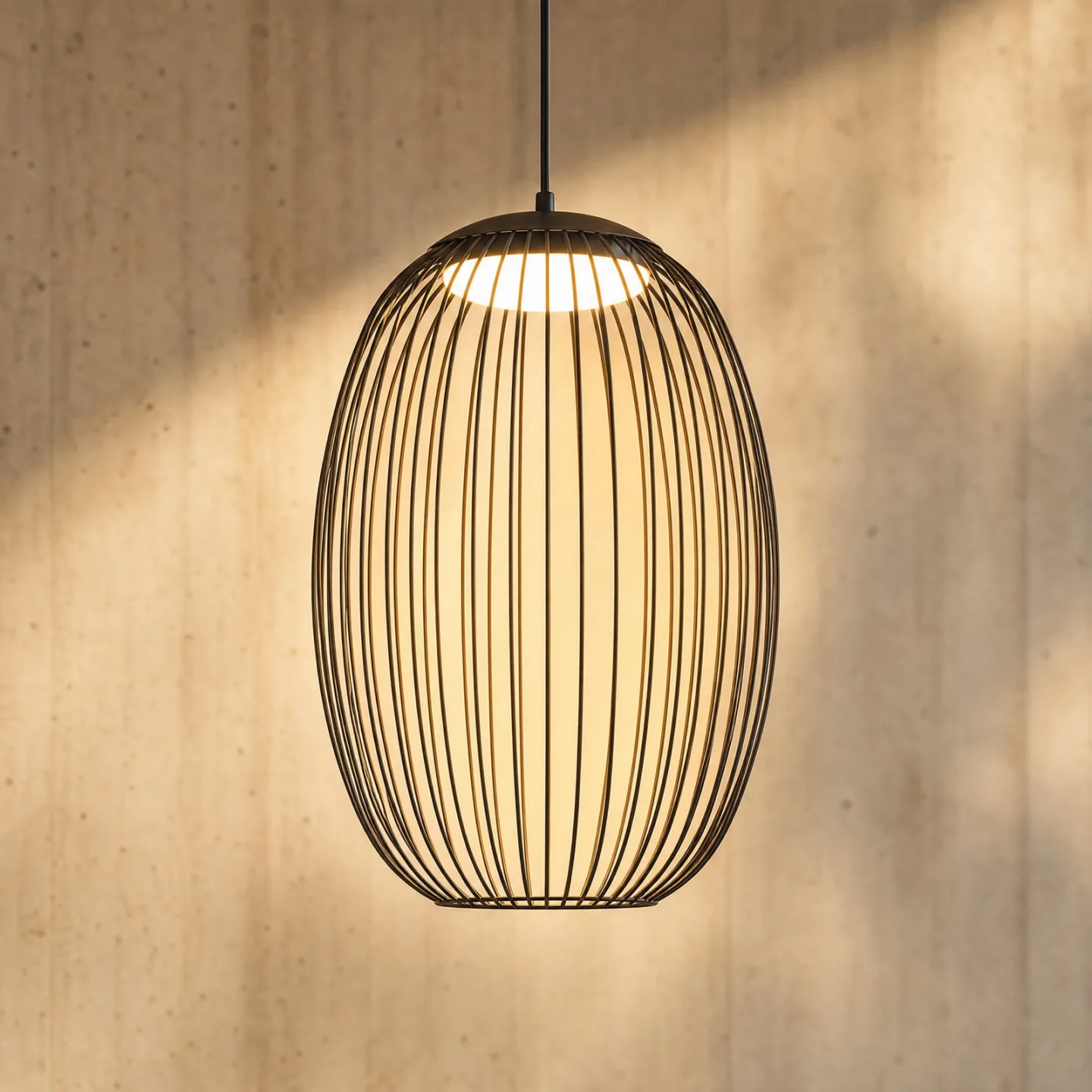 Richi LED-Außenhängeleuchte, Ø 40 cm, schwarz, dimmbar, IP44, Metall - Lucande - Modern - Einflammig