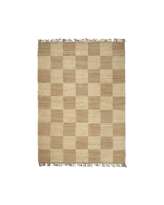 Squares jute tæppe nature