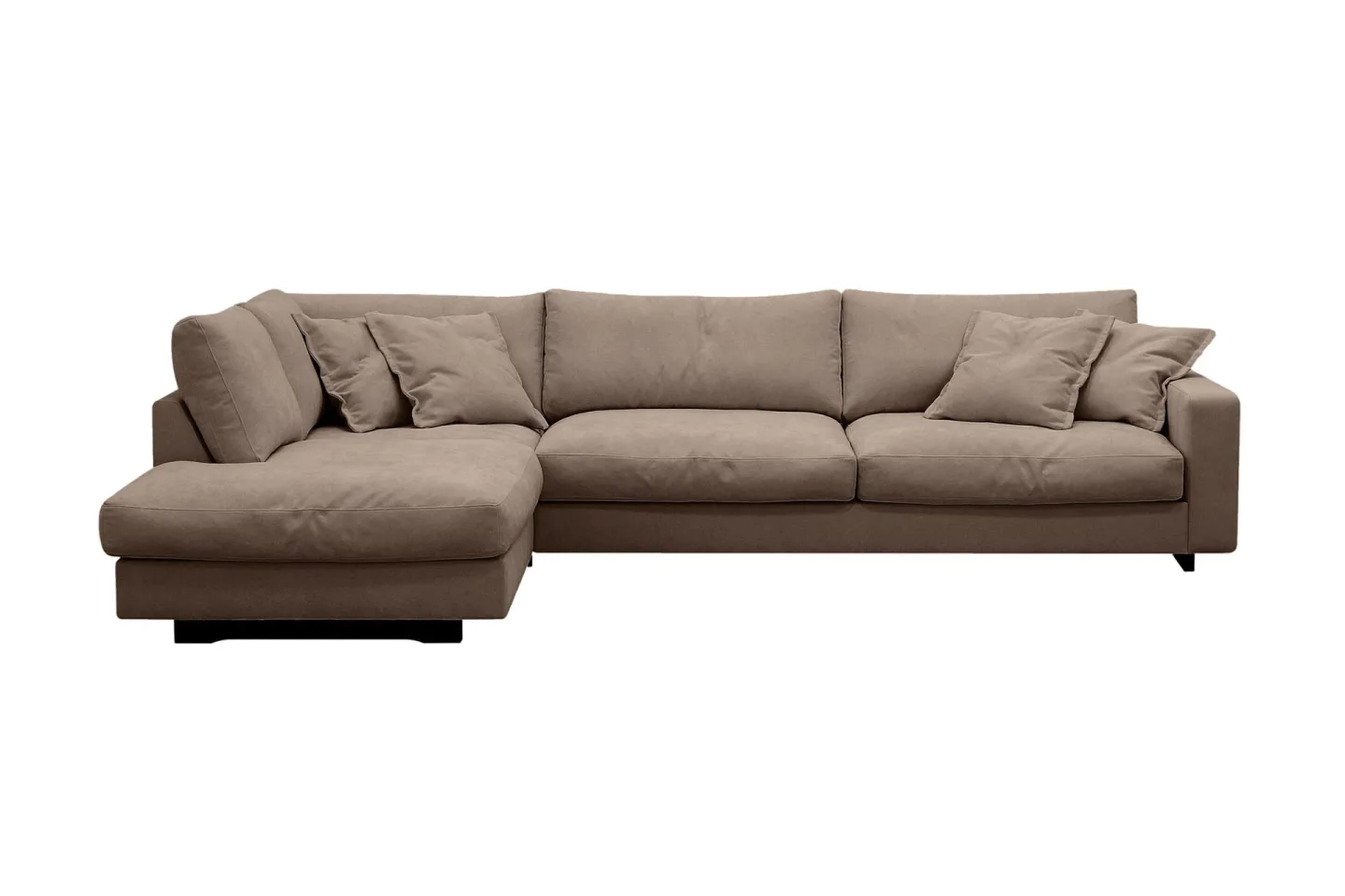 Valencia Extra Djup 4-sits Soffa med Schäslong Vänster - Mörkbrun