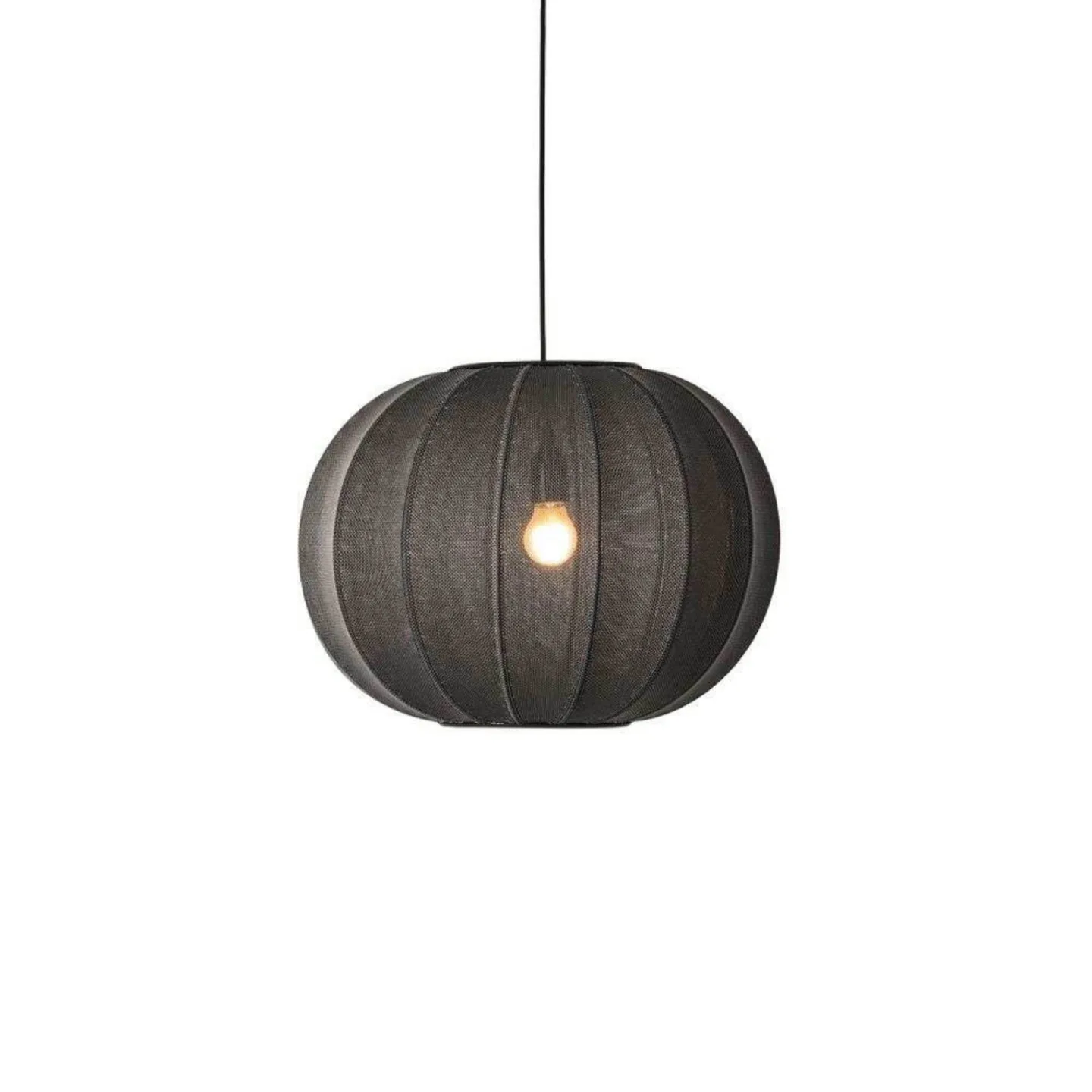 Knit-Wit 45 Round LED Pendelleuchte Black - Made By Hand - Schlafzimmer - Stoff / Textil