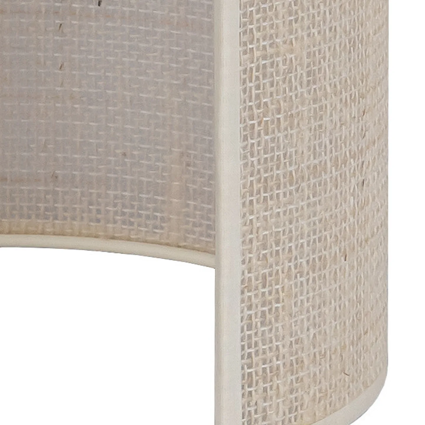 Jute Wandleuchte Höhe 24 cm halbrund weiß/ecru - Euluna - Wohnzimmer - Stoff / Textil - Mit Schirm
