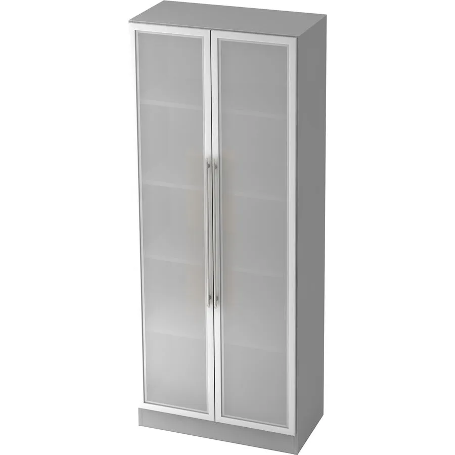 Aktenschrank Office silber, grau, semi transparent Holzwerkstoff, Glas, Metall B 80 cm H 200.4 cm