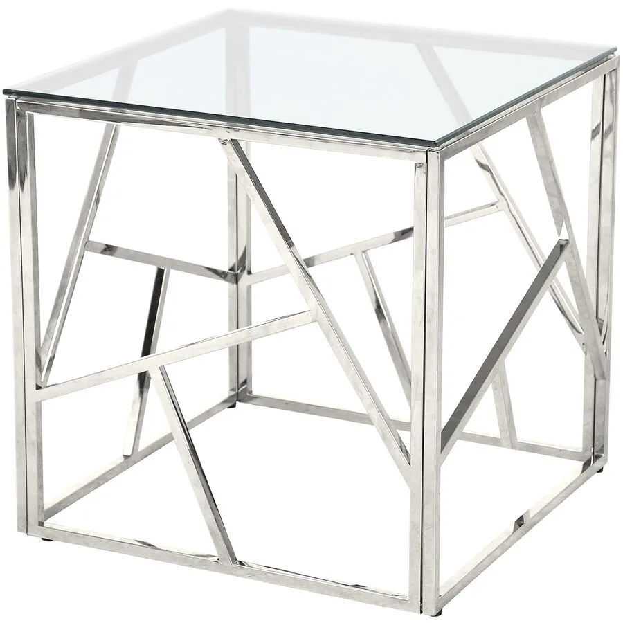 Beistelltisch Moldura Silber Metall 55 cm