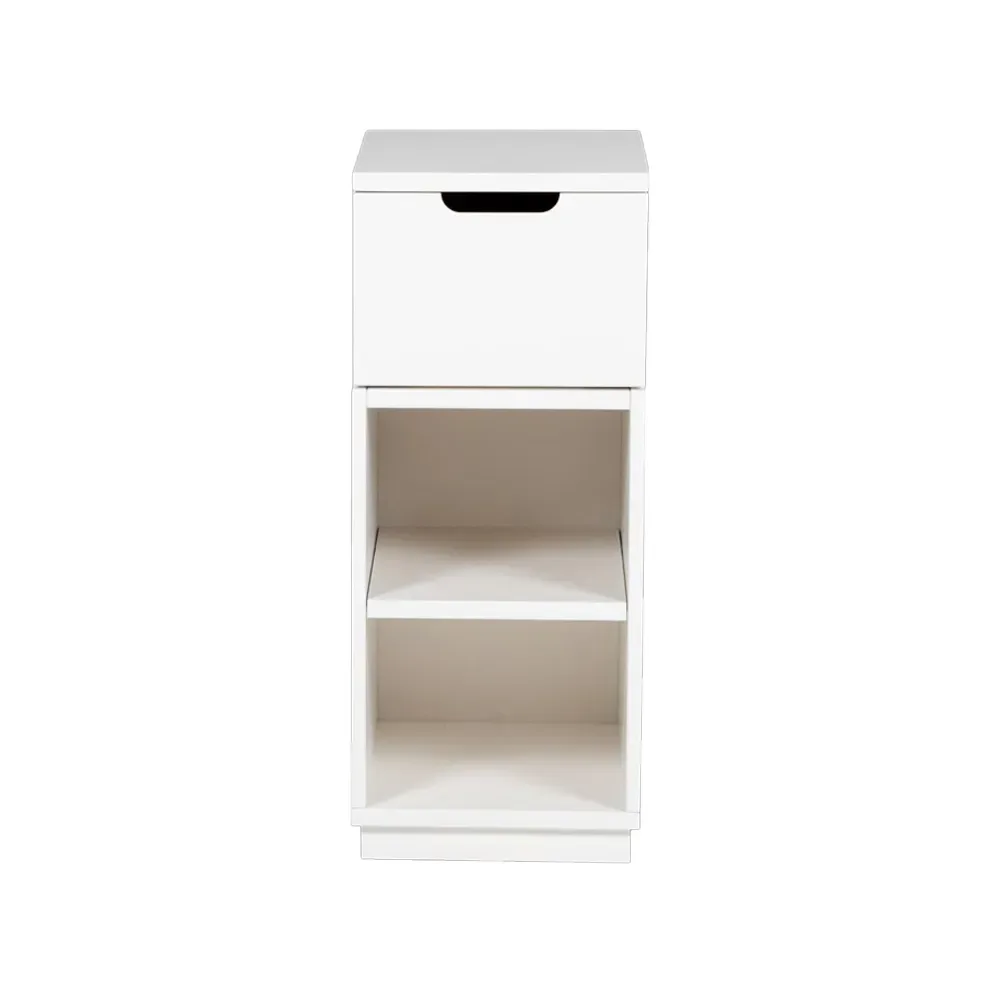 Mavis Aoko Nachttisch 72 cm 1 Schublade Weißlack