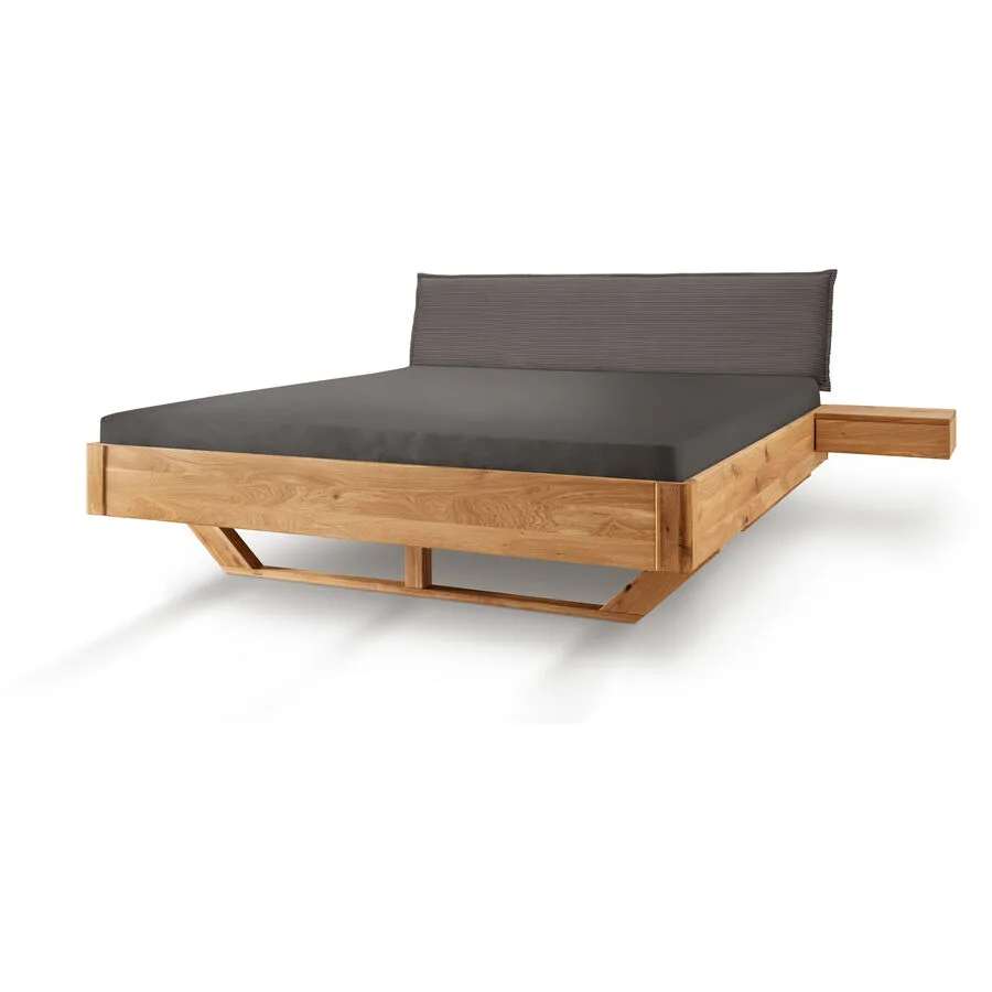 Bett Maliha eiche natur geölt Massivholz Massivholz 140 x 200 cm